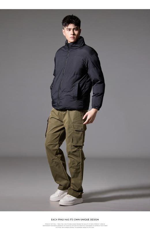 PINLI品立2024秋冬新款立领休闲棉衣外套仿羊羔绒面包服男棉服潮GD243105248 商品图6