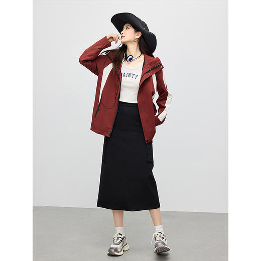 【五折购】熙世界熙世界山系户外工装裙半身裙2025新款松紧腰口袋显瘦休闲直筒裙 商品图4