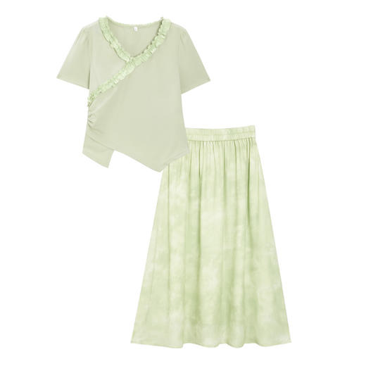 【小个子定制】 IEF/爱依服2025时尚套装夏季 韩版时尚温柔小清新淑女上下套裙DS41162-X- 商品图5