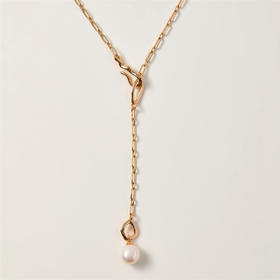 pearl moments珍刻 月如钩巴洛克珍珠项链