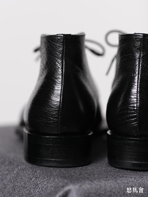 手工固特异南非鸵鸟皮意大利Vibram橡胶底黑色沙漠靴 商品图6