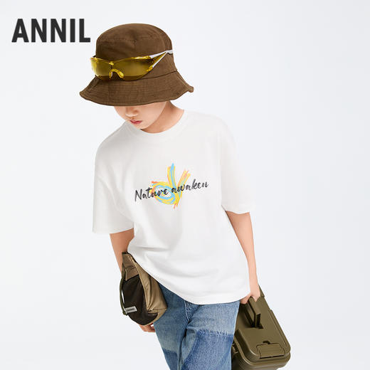 【商场同款在售】男童女童圆领短袖速干针织衫夏季新款安奈儿童装实体店同款AM511518 商品图2