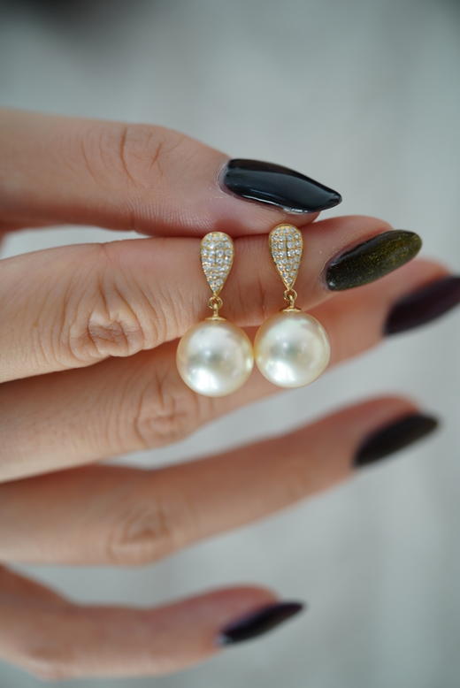 金珠耳饰「干枯玫瑰钻石小盾牌」 商品图4