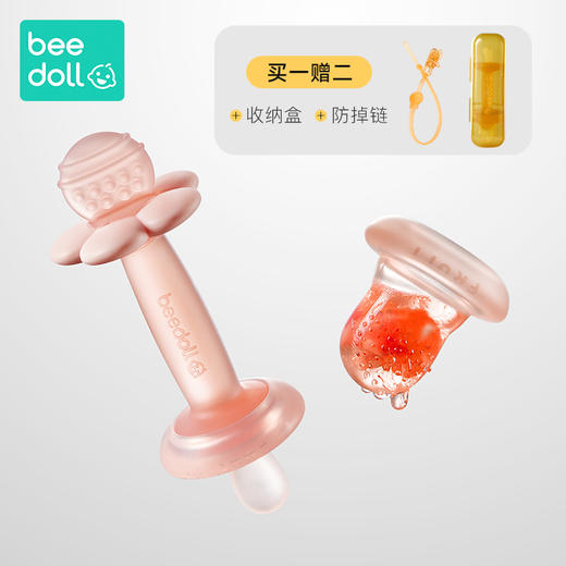 beedoll蓓兜花朵牙胶婴儿磨牙棒6个月以上小月龄宝宝防吃手口欲期咬胶乐咬咬乐 商品图5