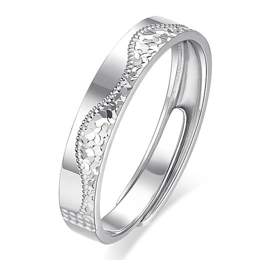 卡蒂罗/KADER 甜蜜碎碎冰情侣对戒 不规则磨砂钟情久久闪耀银河素圈开口戒一对 爆闪碎冰冰星河配饰 商品图1