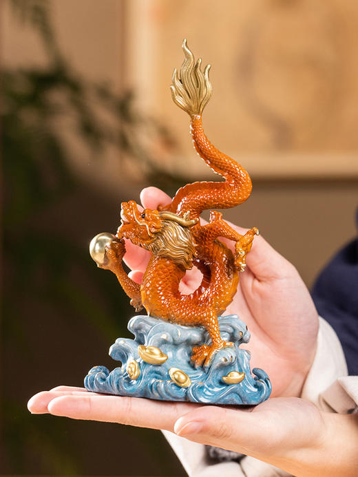 朱炳仁铜 财运兴龙腾飞版龙年摆件桌面办公室家居装饰开业礼品 商品图4