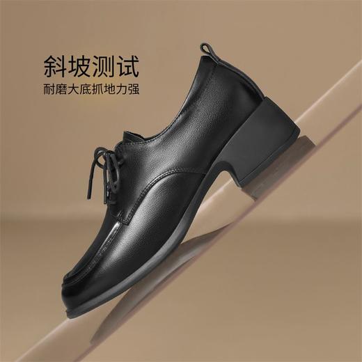 ZHR则则头层牛皮真皮粗跟高跟单鞋乐福鞋2025新款百搭时尚小皮鞋 商品图4