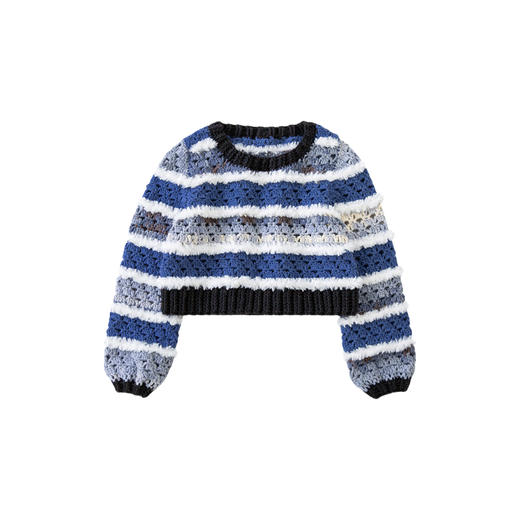 苏苏姐家斓森条纹毛衣手工DIY钩针衣服羊毛线上衣毛线团材料包 商品图4