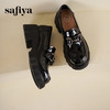 Safiya/索菲娅2025春英伦风粗跟漆皮钻扣轻便百搭小个子增高乐福鞋 SFD1112140 商品缩略图6