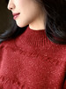 【百图lulu定制】【璀璨羽毛毛衣】懒风高级感 半高领   新年红 毛衣 商品缩略图5