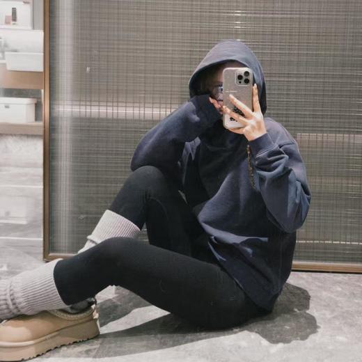 顺丰包邮72105洛诗琳重磅380G复古藏蓝色做旧水洗连帽卫衣862 商品图4