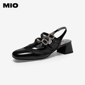 MIO米奥复古闪钻圆头时装凉鞋甜美可爱风舒适半凉鞋M252250707