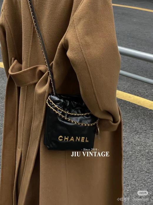 香奈儿  22bag迷你垃圾袋黑金上身太香了超好看 商品图0