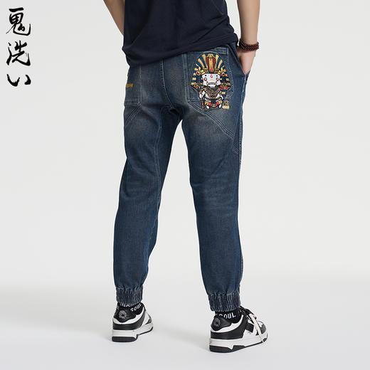 ONIARAI/鬼洗25春夏地藏埃及法老蛇年公仔束脚男式牛仔裤 25J6401 商品图2