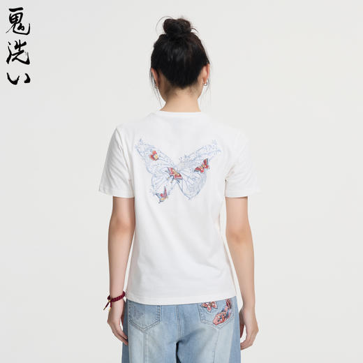 ONIARAI/鬼洗25春夏泥棒蓝女款化蝶福蛇绣花拼接贴布绣 N840262 商品图1