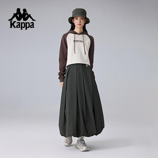 Kappa卡帕背靠背运动卫衣女新款休闲连帽套头衫针织衫短款上衣潮K0F22MT81 商品图4