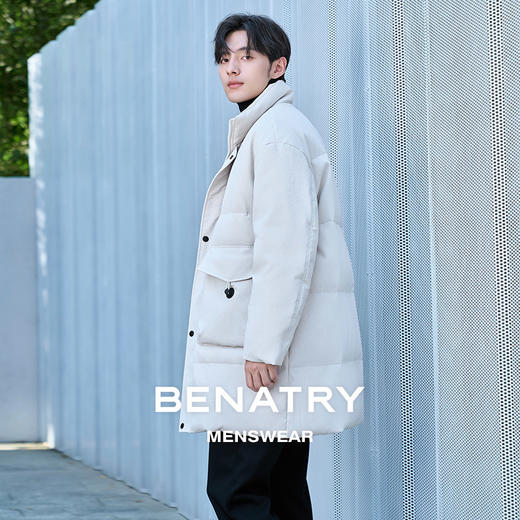 贝纳川立领特色口袋中长款男士羽绒服ECP405009 商品图2