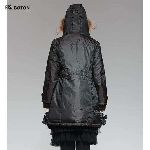 【第2件半价！尾货清仓不退换】波顿女士甩毛甩帽羽绒长褛LJ653 商品图2