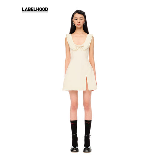 【SHUSHUTONG】蕾虎收腰短款无袖荷叶领连衣裙经典款裙装 商品图2