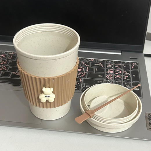 「19.9到手4只！高颜值」新款小熊随手杯 高颜值美式咖啡杯耐高温便携式马克杯学生带盖防摔餐饮用具 商品图2
