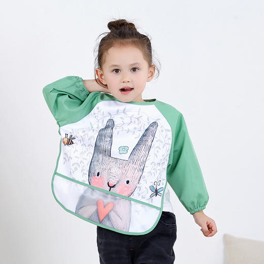 *【蓓兜】宝宝罩衣婴儿吃饭围兜饭兜防水防脏儿童画画围裙男女孩反穿衣春秋宝宝罩衫防脏套衣 商品图3