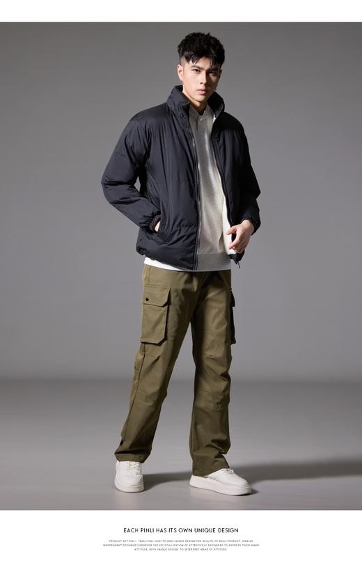 PINLI品立2024秋冬新款立领休闲棉衣外套仿羊羔绒面包服男棉服潮GD243105248 商品图4