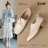 ZHR则则头层牛皮真皮粗跟高跟单鞋乐福鞋2025新款百搭时尚小皮鞋 商品缩略图1
