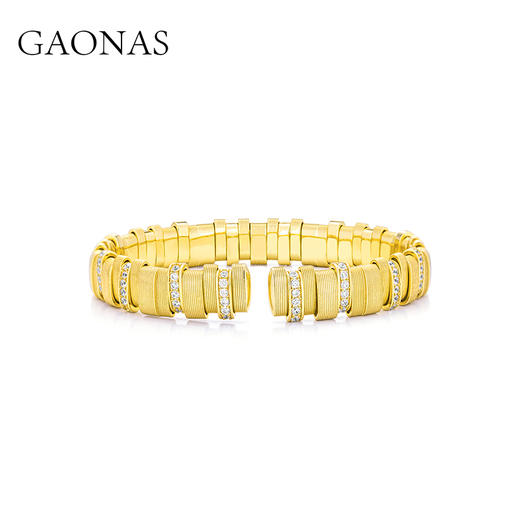 GAONAS高纳仕古法金色掐丝簪花手镯开口高定中式富婆气质新款手饰10565SGO 商品图1