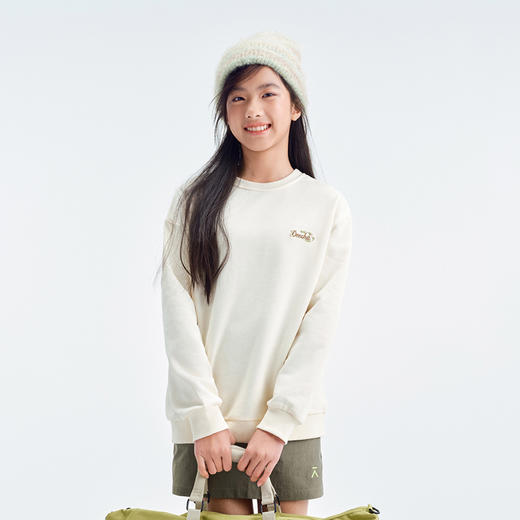 笛莎Deesha青少年女童卫衣2025春季女童字母刺绣双面穿卫衣 商品图2