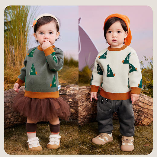 【绵绵衫】迷你巴拉男女童宝宝秋冬蓬松上衣保暖萌趣针织衫 商品图2