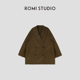 ROMI STUDIO“美拉德”“腔调穿搭”羊绒蚕丝混纺双面呢大衣23AWW289