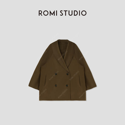 ROMI STUDIO“美拉德”“腔调穿搭”羊绒蚕丝混纺双面呢大衣23AWW289 商品图0