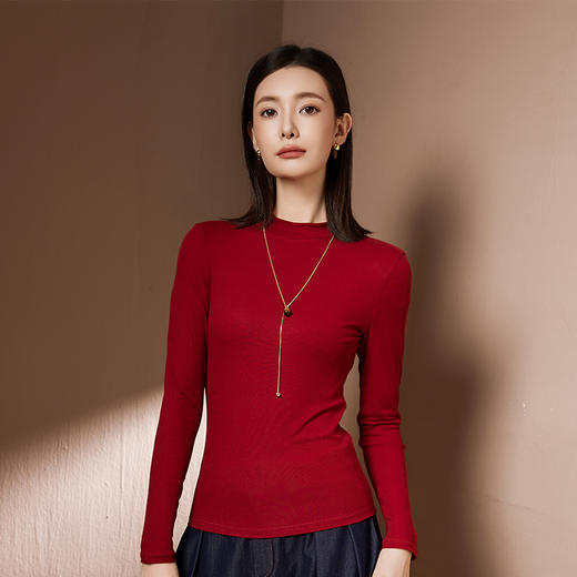 I'd爱帝【桑蚕丝】莱赛尔纯色小高领长袖女秋冬百搭打底衫 商品图8