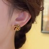 雀说复古气质美拉德色滴釉麻花耳钉女秋冬轻奢高级感耳环小众设计耳饰AL1095 商品缩略图2