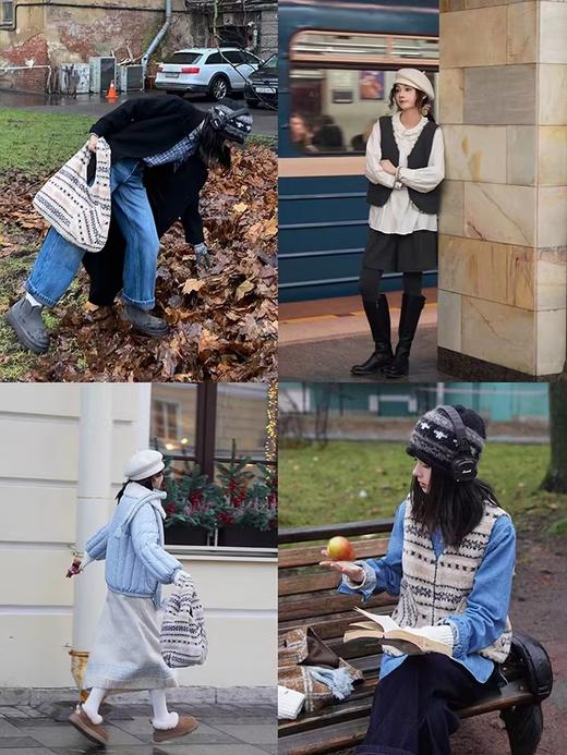 浮生八记/24D197/复古羊羔毛一衣多穿可变包包两穿马甲 商品图1