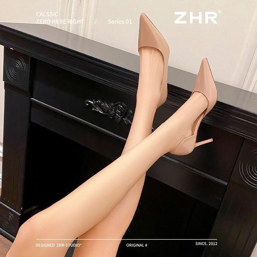 ZHR则则气质尖头高跟鞋女2025新款春裸色细跟高跟鞋性感浅口单鞋 商品图9