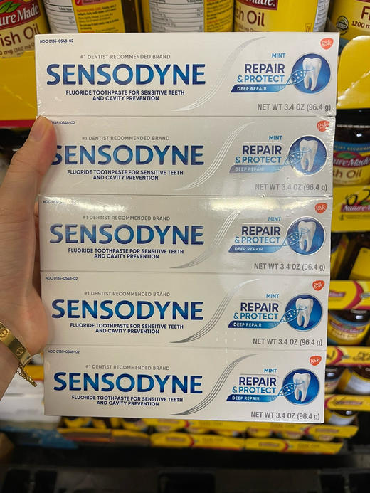 Sensodyne新款修复保护牙膏5支装，每支96.4g，美国✈️直邮特价299元🉐包税包邮到手了🔥舒适达修复牙膏防蛀牙，保护抗敏感牙膏。 商品图4