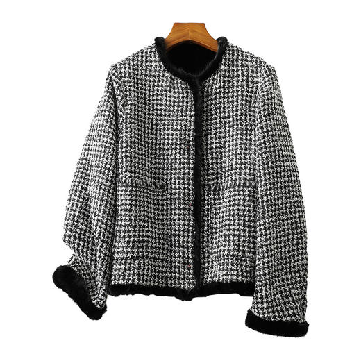 雀说新款双面穿进口拼貂冬年轻款貂皮大衣真水貂毛皮草外套女冬AL602.1 商品图4