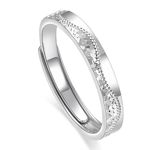 卡蒂罗/KADER 甜蜜碎碎冰情侣对戒 不规则磨砂钟情久久闪耀银河素圈开口戒一对 爆闪碎冰冰星河配饰 商品图2