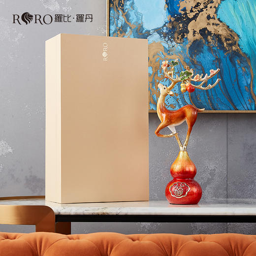 【彼达思】罗比罗丹 福禄呈祥 梅花鹿摆件 商品图2