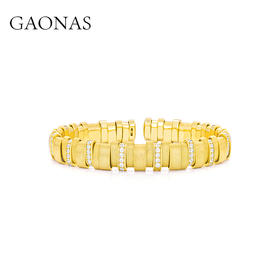 GAONAS高纳仕古法金色掐丝簪花手镯开口高定中式富婆气质新款手饰10565SGO