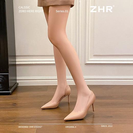 ZHR则则气质尖头高跟鞋女2025新款春裸色细跟高跟鞋性感浅口单鞋 商品图8