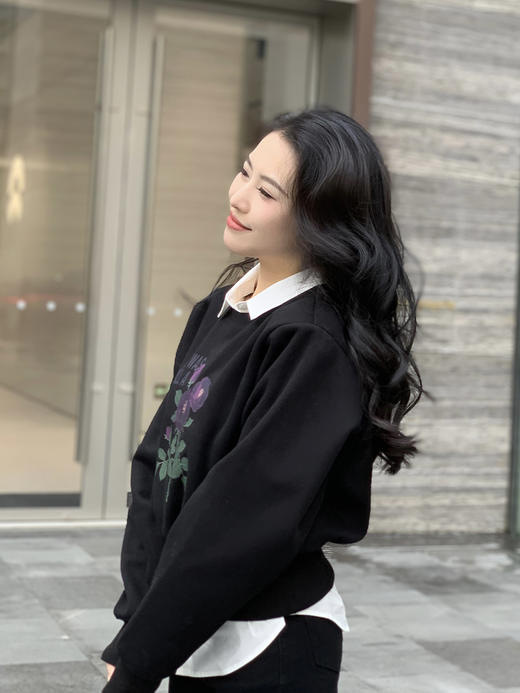 【百图lulu定制】【宠粉福利11.11元】【蓝玫瑰卫衣】蓝玫瑰 印花 加绒短款卫衣 商品图11