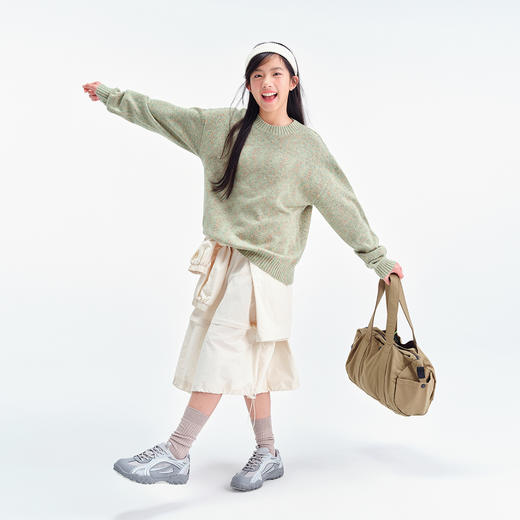 笛莎Deesha青少年女童毛衫2025春季女童舒适针织圆领毛衣 商品图1