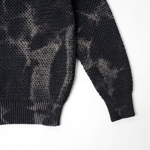 KHOKI Hand dyed pull over knit手工褪色染和纸针织圆领套头毛衣 商品图1