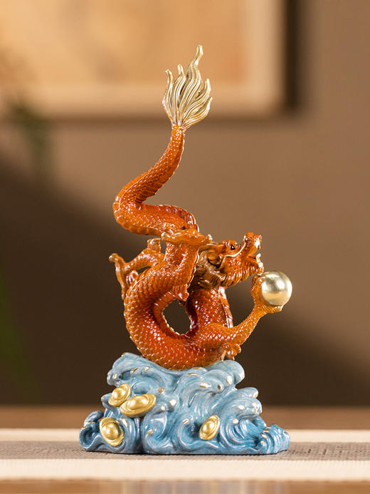 朱炳仁铜 财运兴龙腾飞版龙年摆件桌面办公室家居装饰开业礼品 商品图2