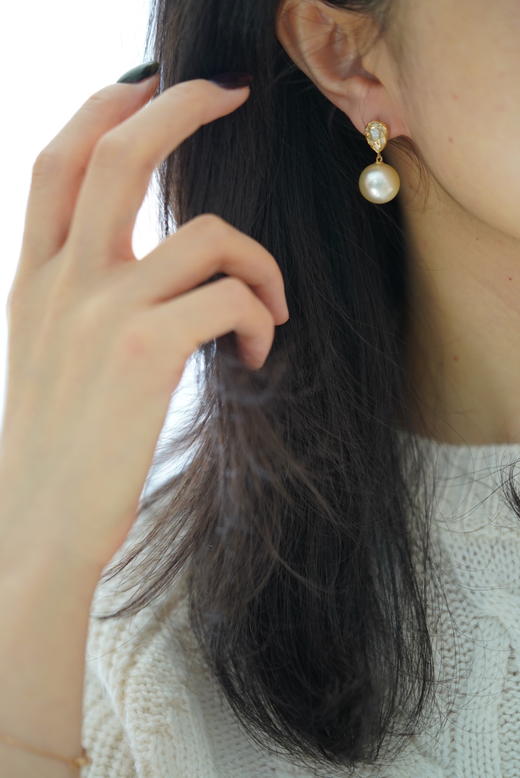 金珠耳饰「干枯玫瑰复古小盾牌」 商品图1