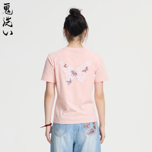 ONIARAI/鬼洗25春夏泥棒蓝女款化蝶福蛇绣花拼接贴布绣 N840262 商品图0