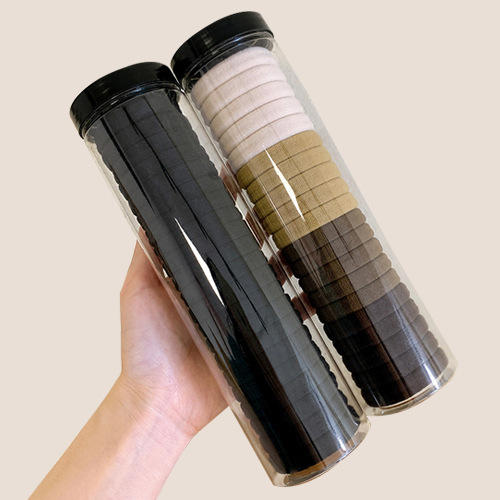 「9.9到手3桶！共60条」发圈头绳新款女扎头绑头发头饰橡皮筋发绳黑皮套高级感高马尾时尚饰品 商品图2