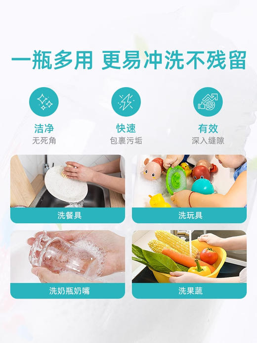 WICKLE奶瓶清洁剂婴儿专用果蔬清洗液宝宝水果玩具餐具清洗补充/WH-WC1001--WC1002 商品图3